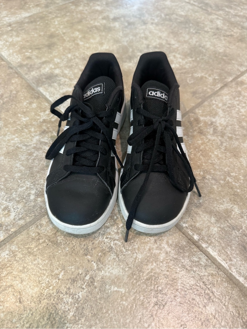 adidas Black Sneakers with White Stripes